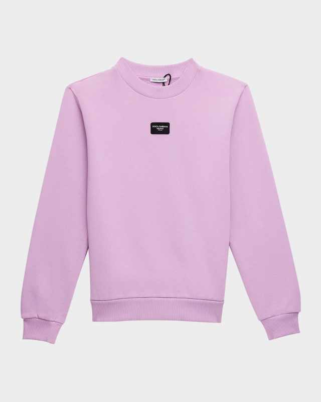 Girl's Rubber Logo Patch Sweatshirt, Size 4-6